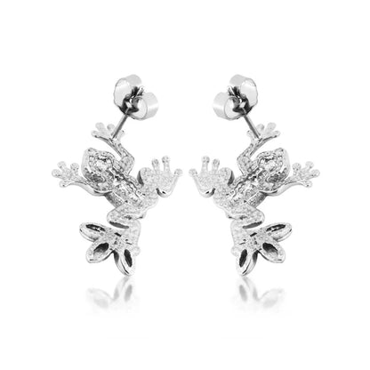 Frog - Sterling Silver Black Hills Gold Earrings