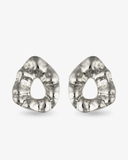 Nathalia Hammered Organic Gold Statement Earrings