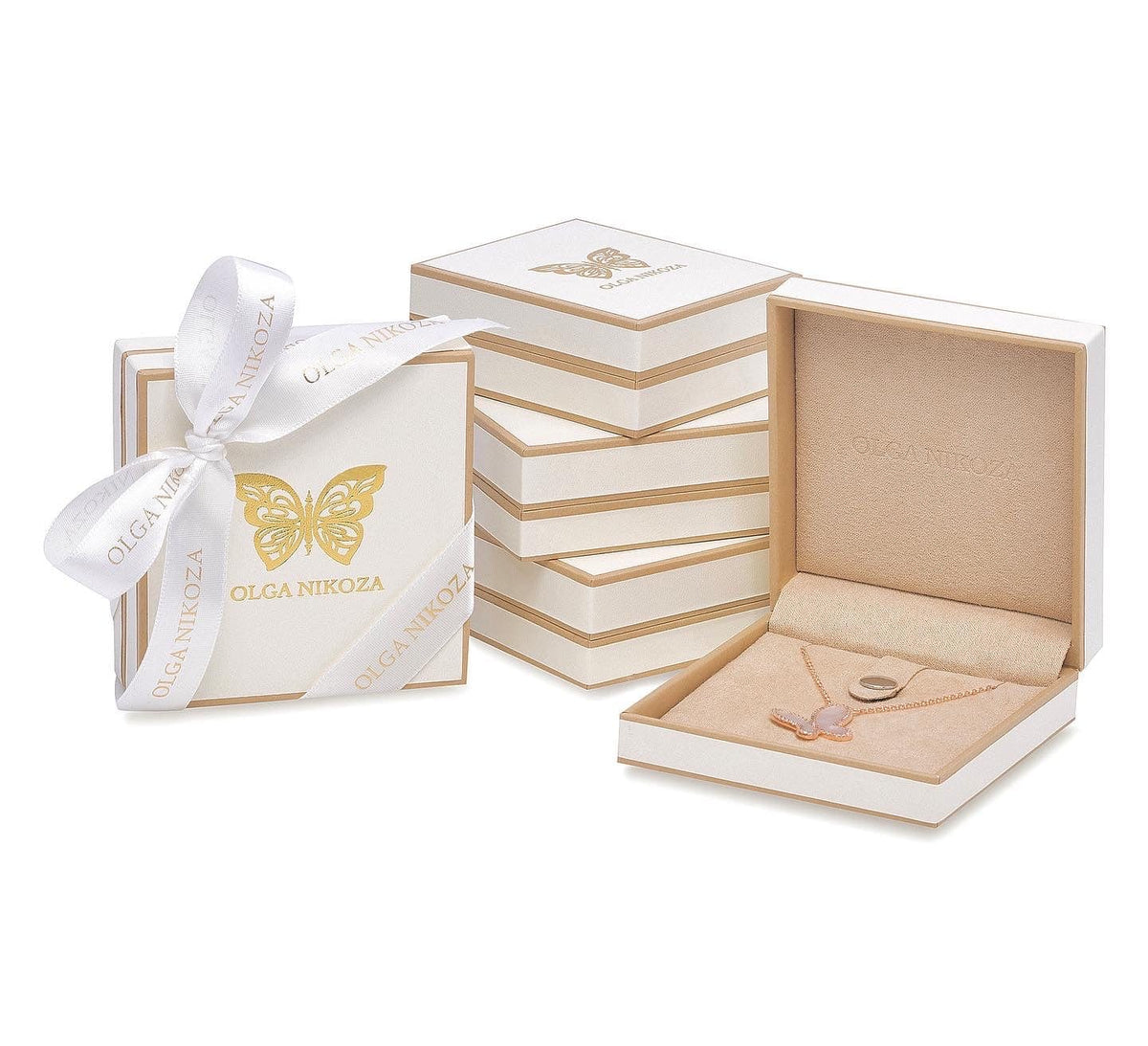 Silver Mother of Perl &amp; Cubic Zirconia Butterfly Necklace Jewelry