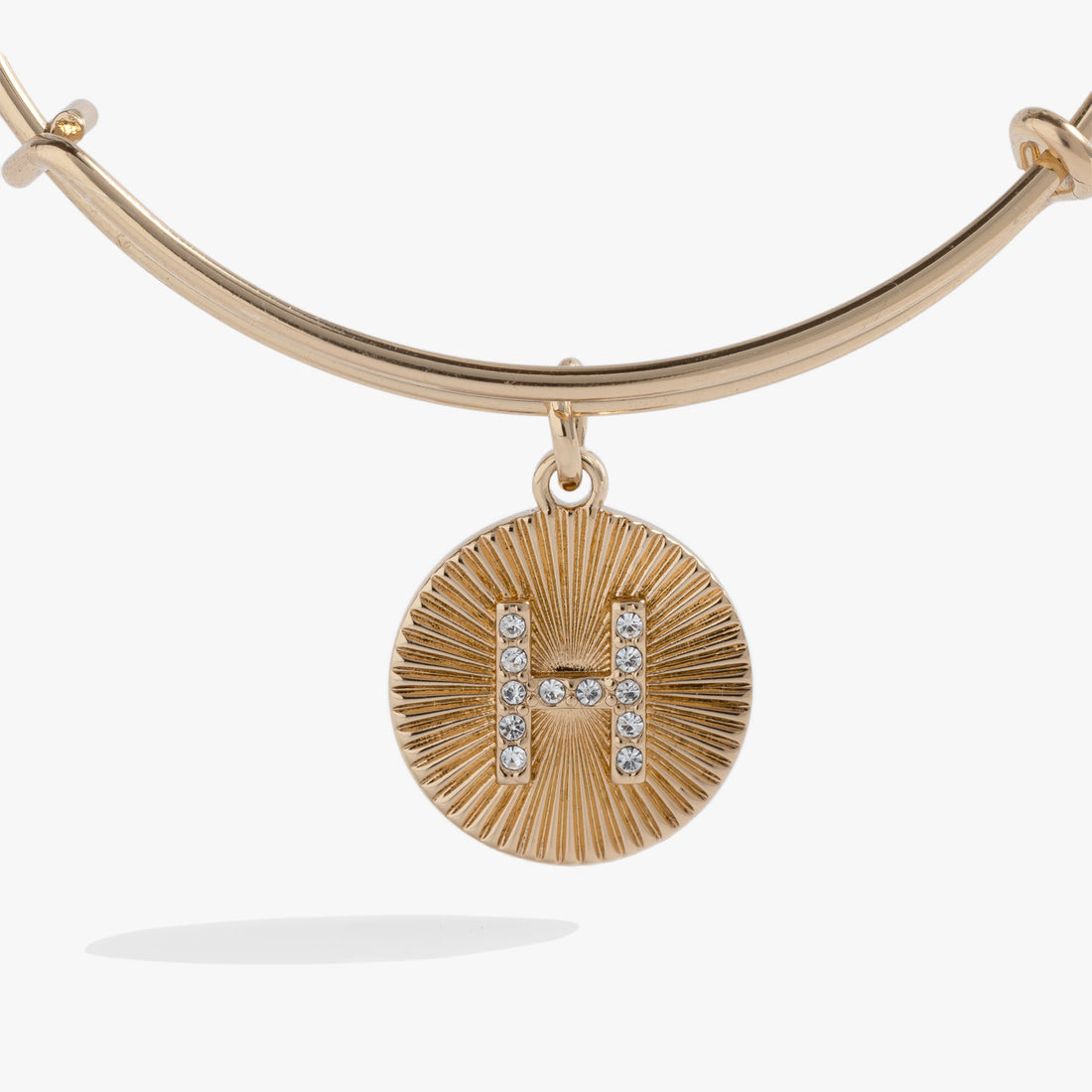Initial H Pave Starburst Texture Bangle
