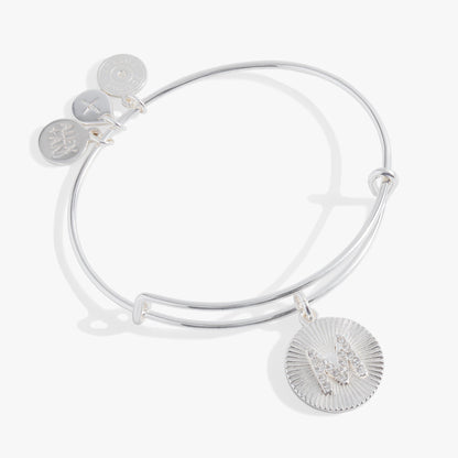 Initial M Pave Starburst Texture Bangle