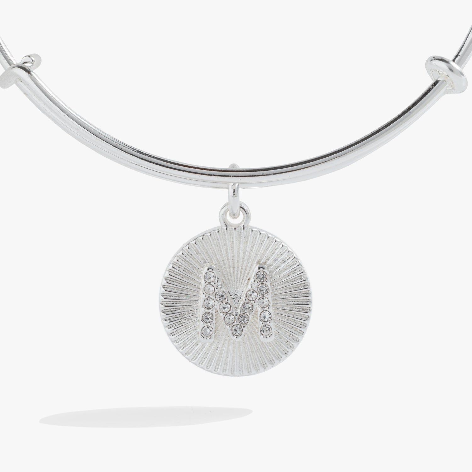 Initial M Pave Starburst Texture Bangle