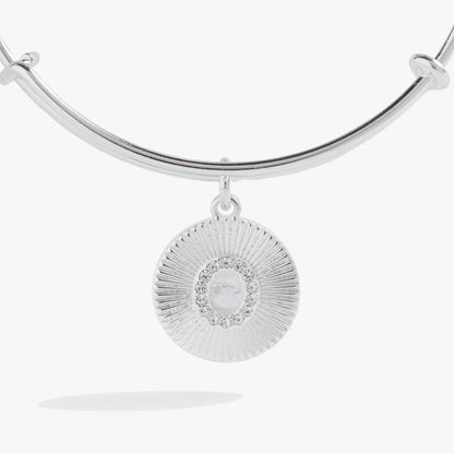 Initial O Pave Starburst Texture Bangle