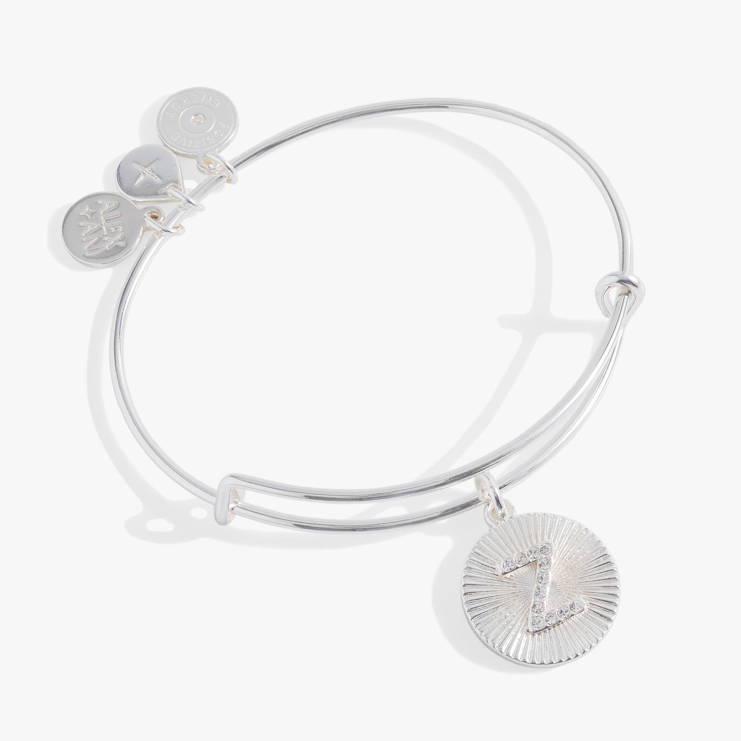 Initial Z Pave Starburst Texture Bangle