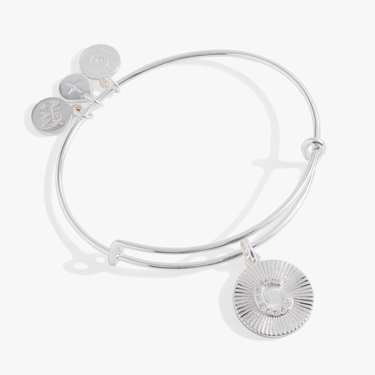 Initial C Pave Starburst Texture Bangle