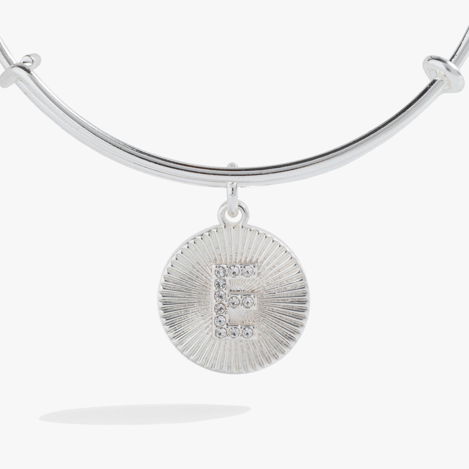 Initial E Pave Starburst Texture Bangle