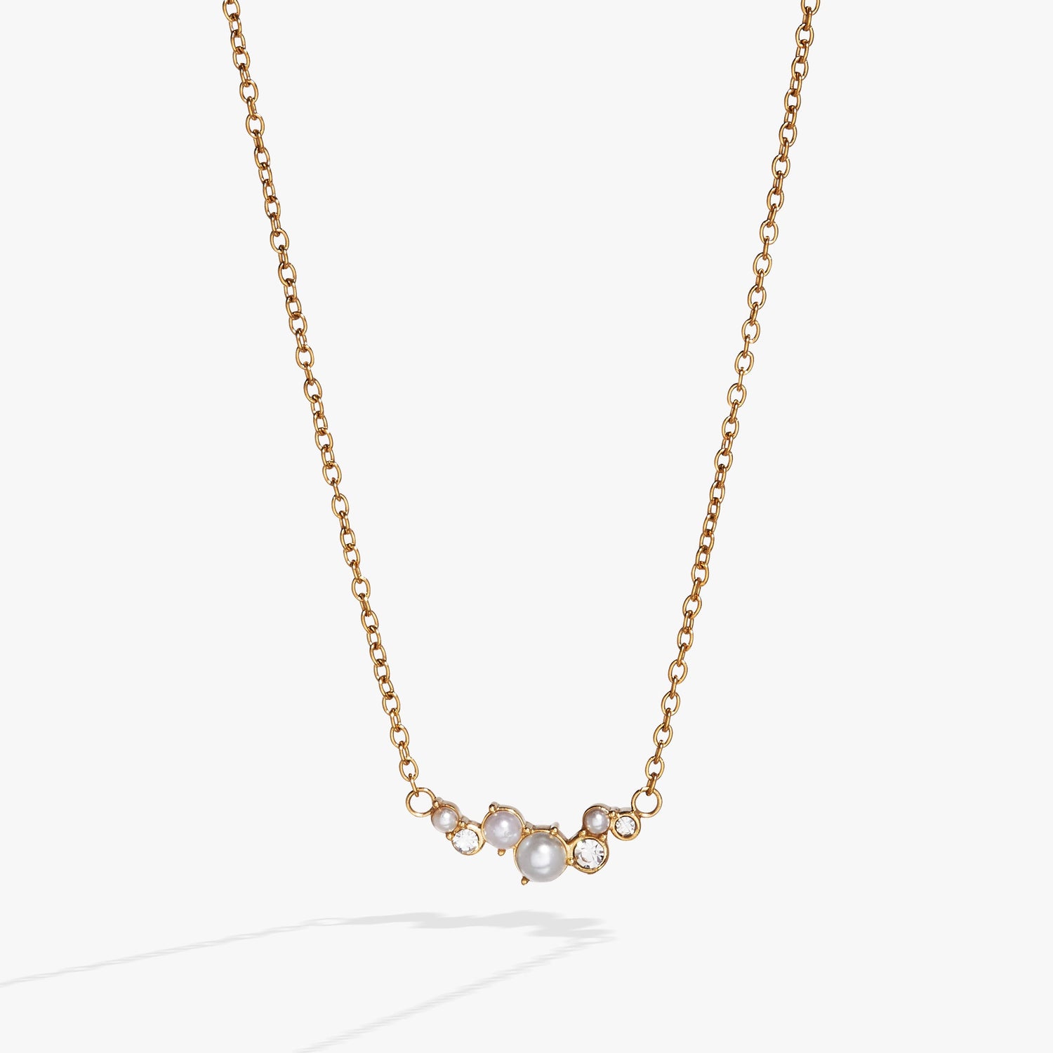 Pearl &amp; Crystal Pendant Necklace