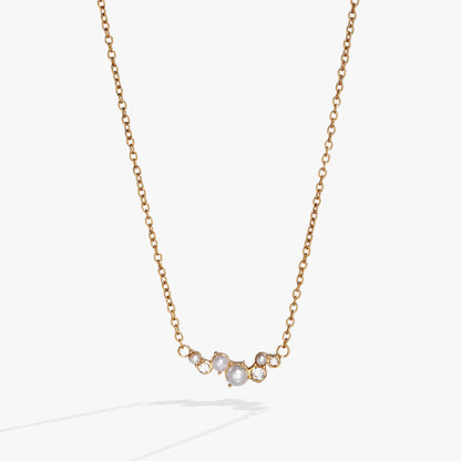 Pearl &amp; Crystal Pendant Necklace
