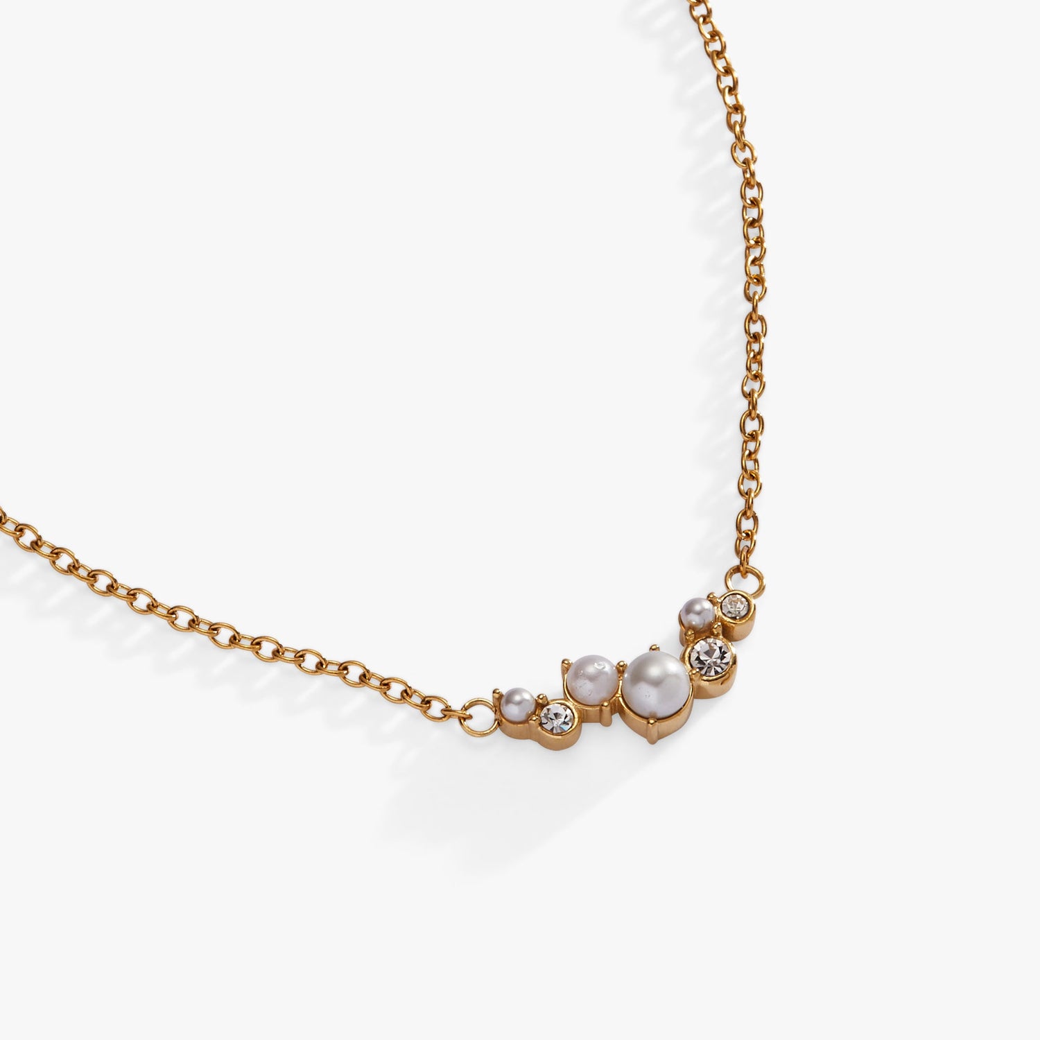 Pearl &amp; Crystal Pendant Necklace