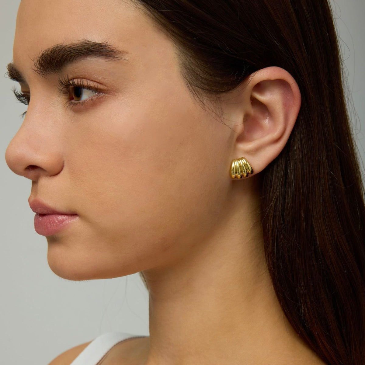 Gold Filled Scallop Earrings