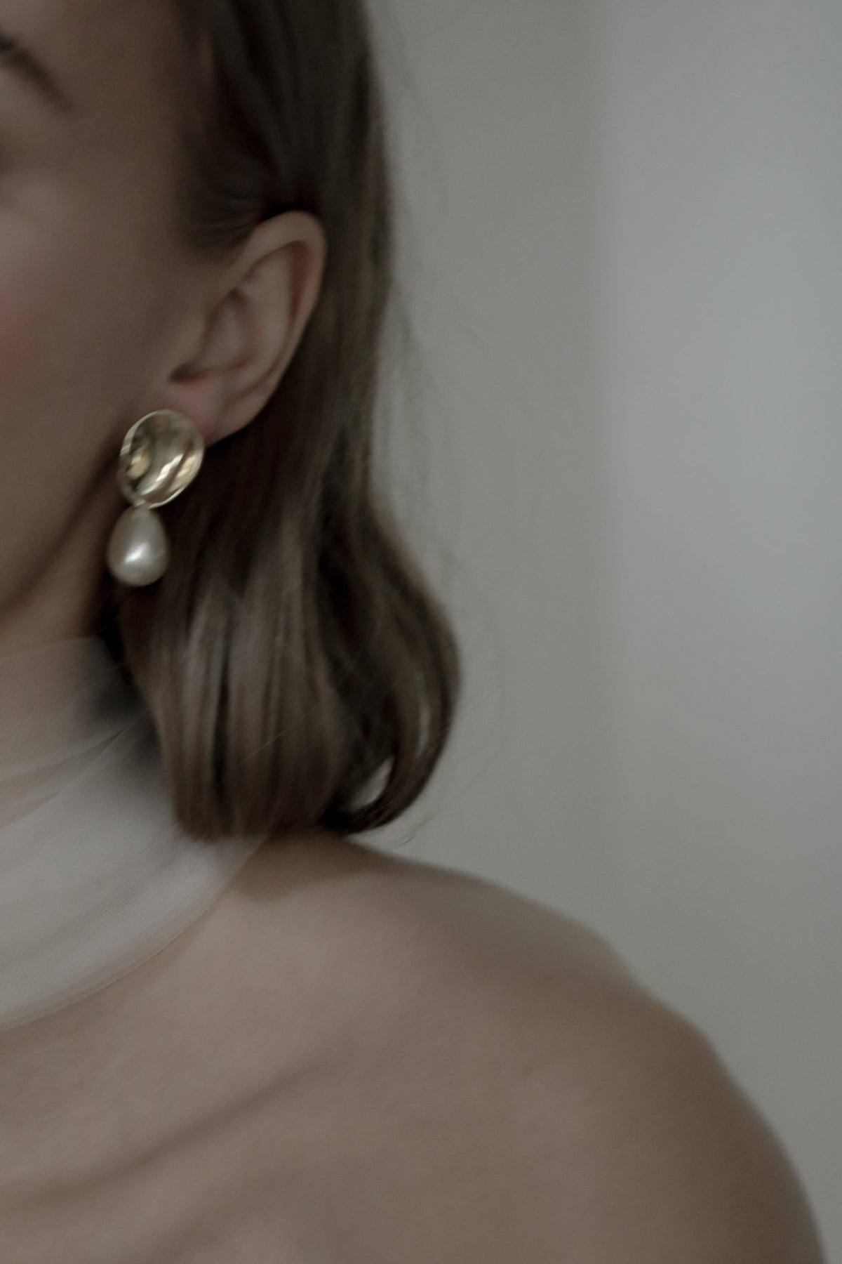 Sculptural Pearl Drop Earrings