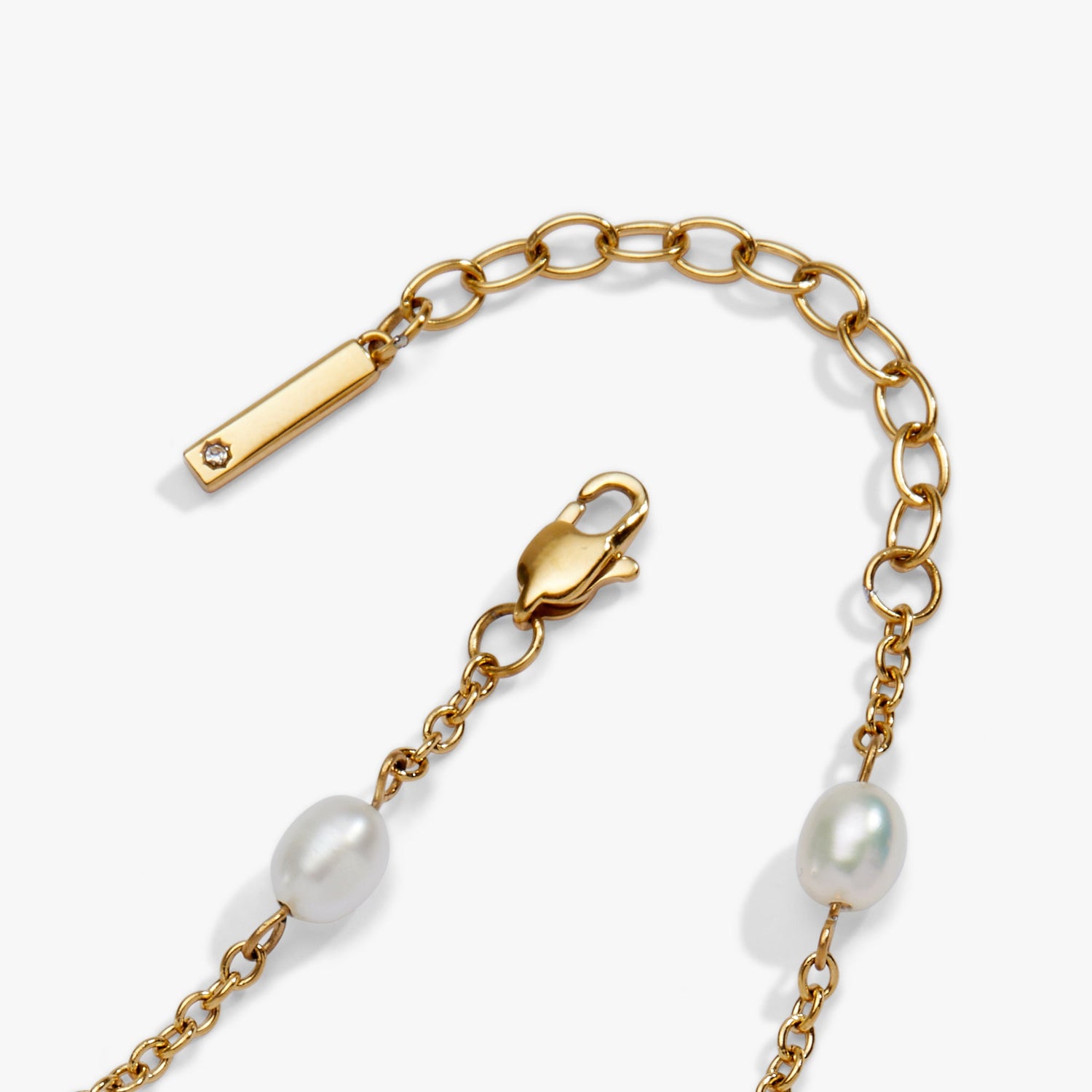 Seashell &amp; Pearl Inline Charm Anklet