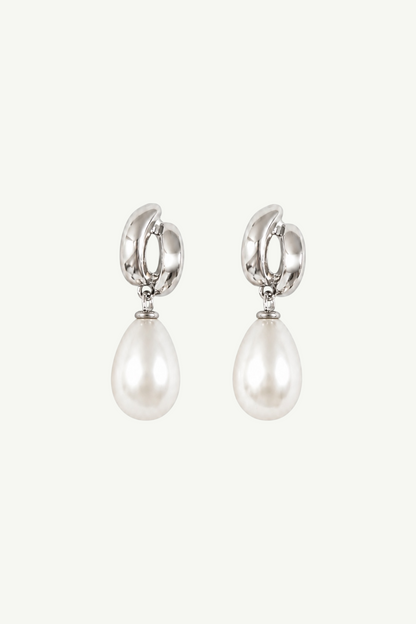 Double Orb Pearl Drop Earrings