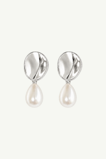 Sculptural Pearl Drop Earrings