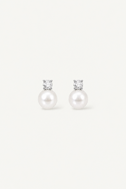 Crystal Pearl Stud Earrings