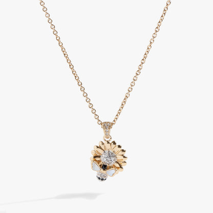 Sunflower &amp; Bee Pendant Necklace