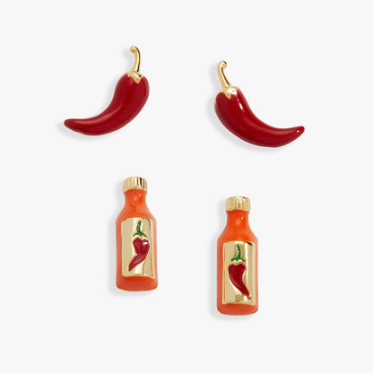Taco Hot Sauce &amp; Pepper Stud Set