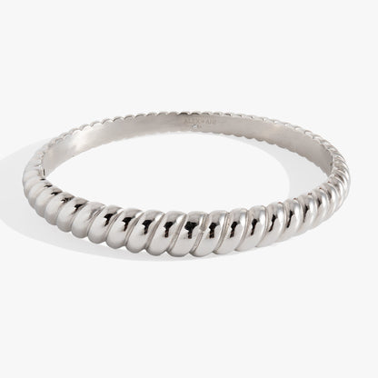 Stainless Steel Rope Textured Bangle