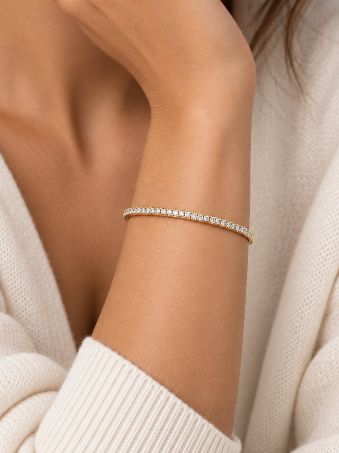 Gold Filled Thin Pave Cuff