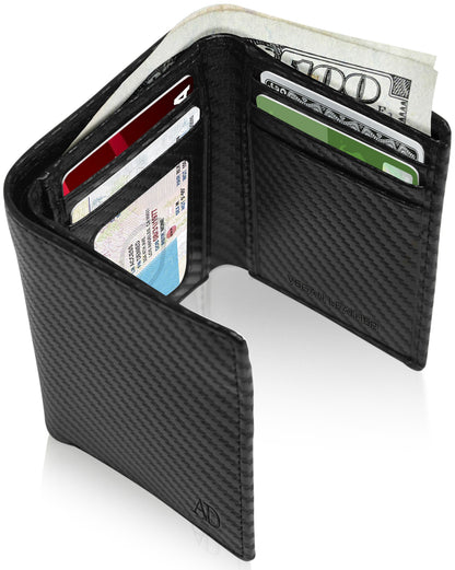 Vegan Leather Trifold Wallet – ID Window, RFID Blocking