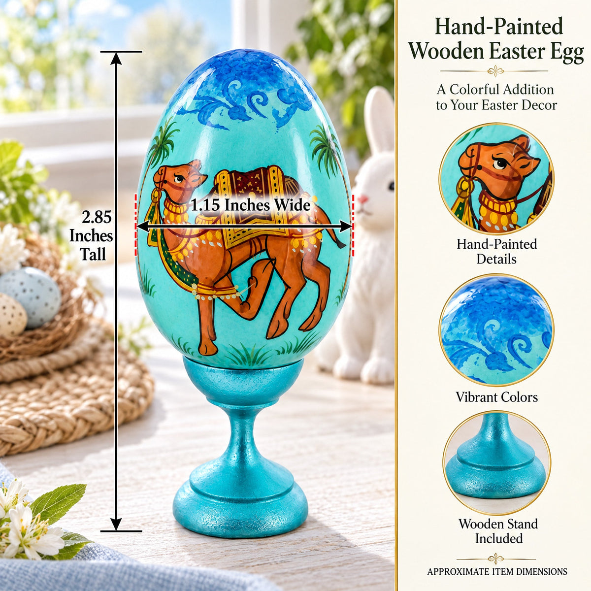 Royal Camel Wooden Easter Egg